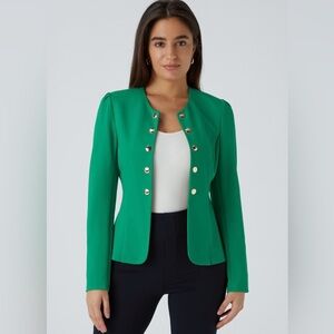 Halara NWT Round Neck Long Sleeve Decorative Button Slim Work Blazer Size Medium
